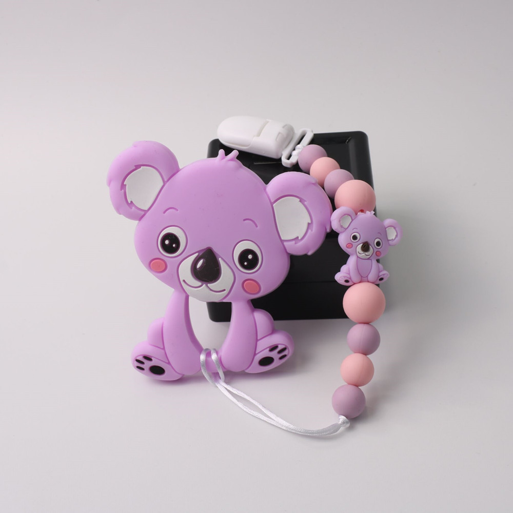 Title 6, Conjunto mordedor de silicone koala com corrent...