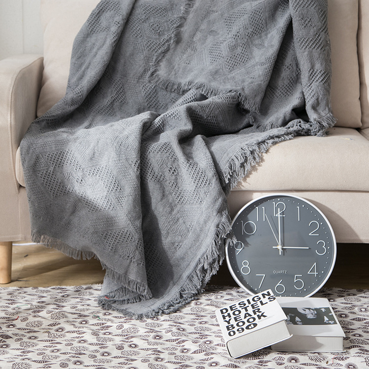 Simple Four-season Blanket Made Of Cotton Fabric A Full-cover Sofa Throw