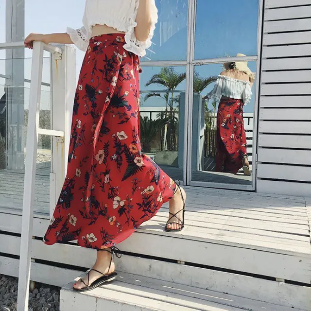 Women's Chiffon One piece Sun proof Beach Dress Leaf Flower Average Size - Shop at LoveMi