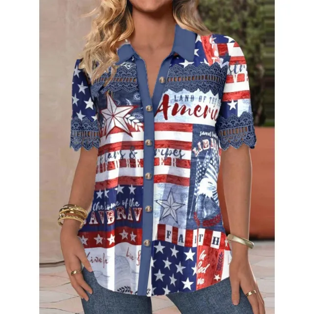 Women's Shirt Lapel 3d Digital Printing 1 Color 2Xl - Shop at LoveMi