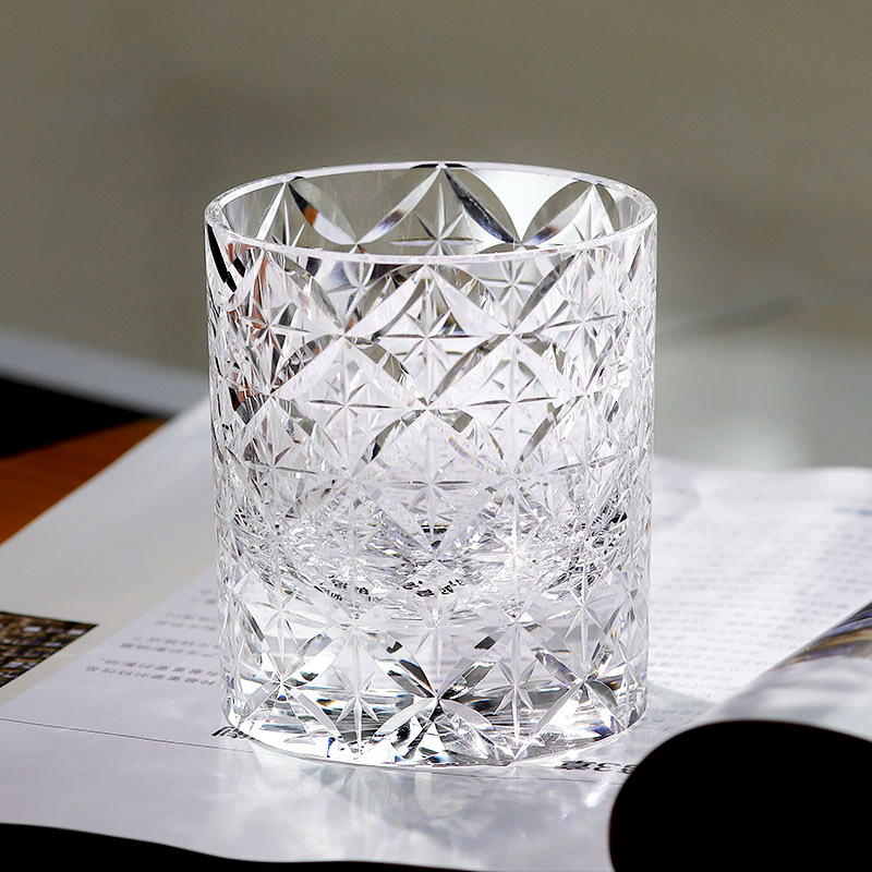 Title 7, Edo Cut Hand Carved K9 Crystal Whiskey Shot Glass