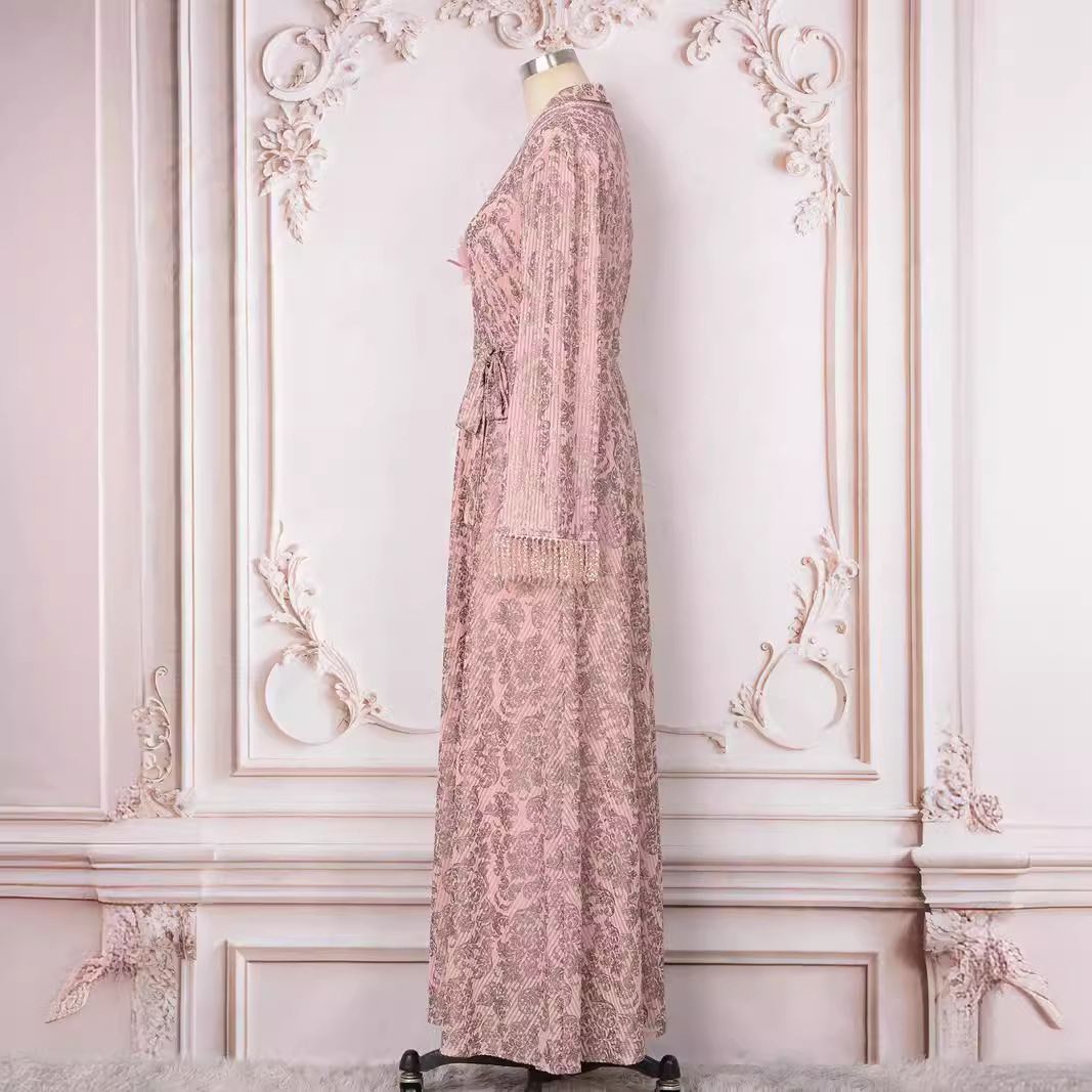 Sequin Long Sleeve Maxi Dress