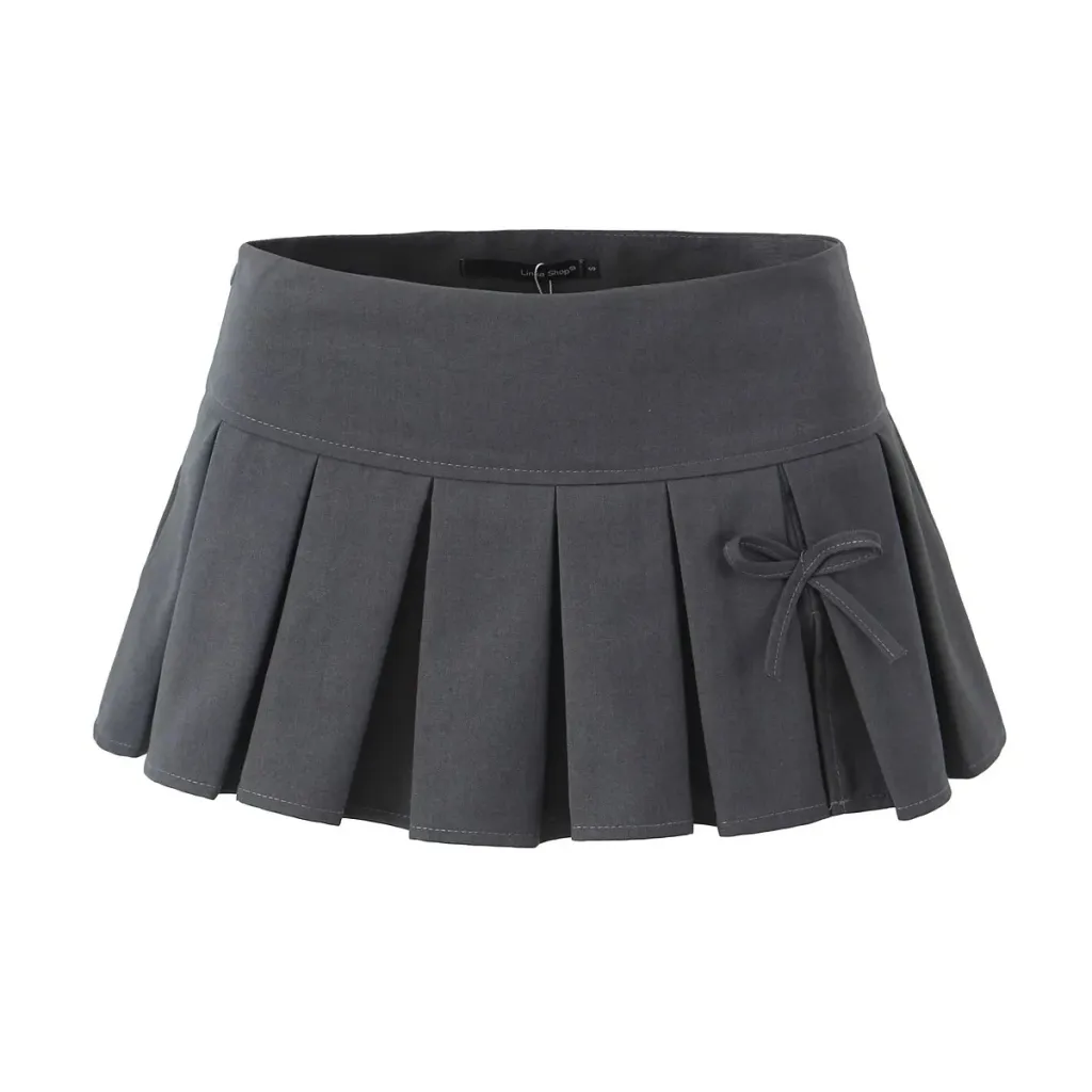American High Street Skirt High Waist Slimming High-rise Anti-exposure - Gray