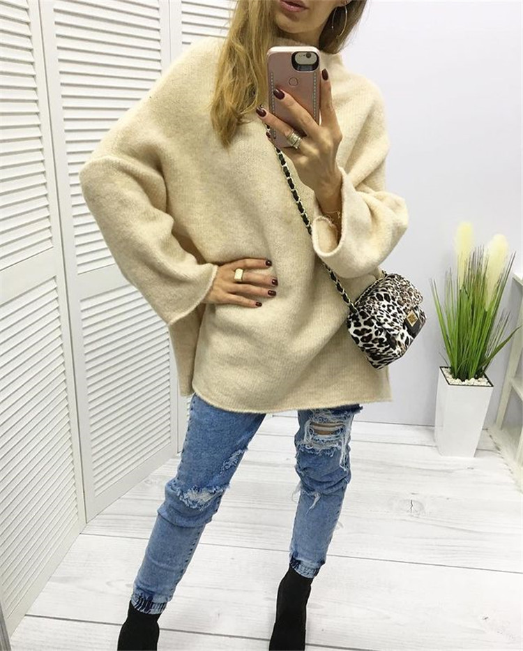 Title 7, Womens Casual Solid Color Long Sleeved Sweater...