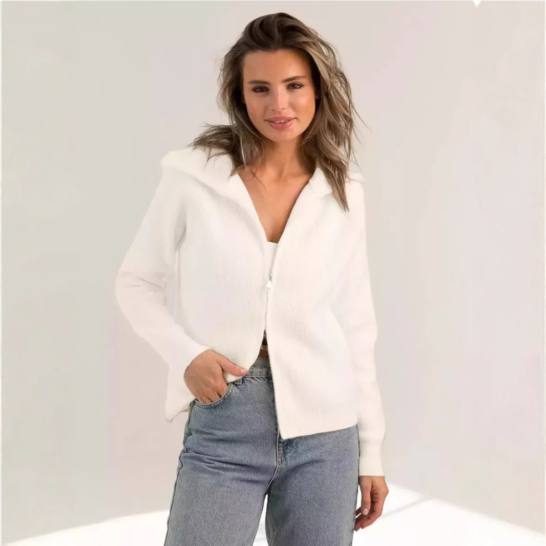 Women's Knitted Zipper Pullover Casual Jacket