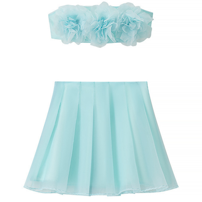 Vacation Design Casual Suit Flower Tube Top Skirt Suit - Shop at LoveMi