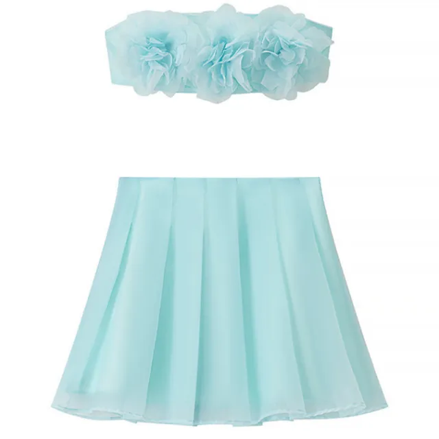 Vacation Design Casual Suit Flower Tube Top Skirt Suit - Shop at LoveMi