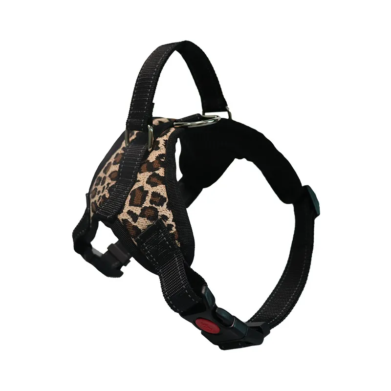 Explosion-proof Medium Large Dog Pet Saddle Chest Strap - Leopard Print