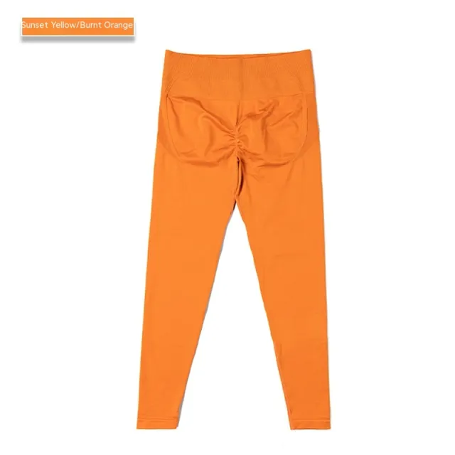 High Top Sports Fitness Belly Contracting Yoga Trousers Warm Copper - Shop at LoveMi