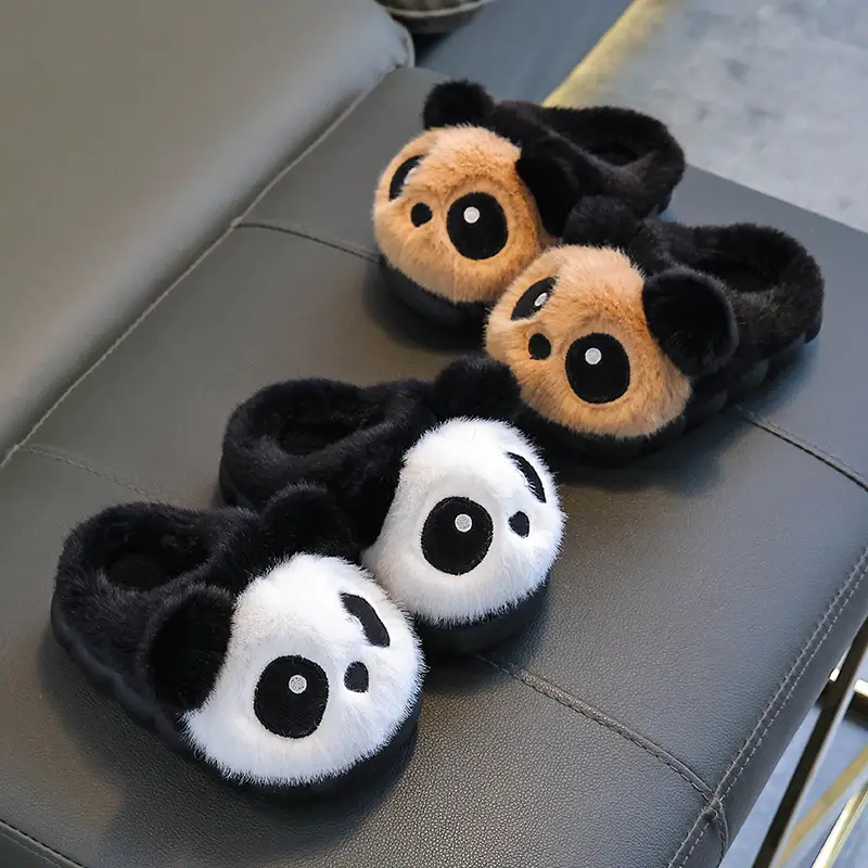 Winter Cotton Slippers For Children  Warm And Fleece-lined Cotton Shoes
