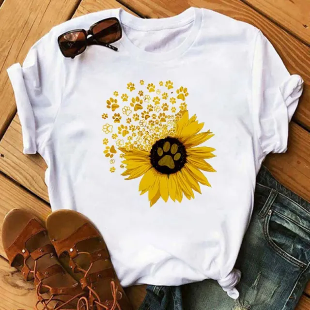 Round Neck Minimalist Retro Loose Fitting Women's Short Sleeved H0245 White 15 - Shop at LoveMi