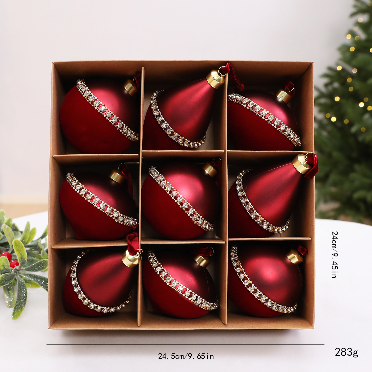 Plastic Christmas Ornaments, 9 Pieces, picture 4 of 6