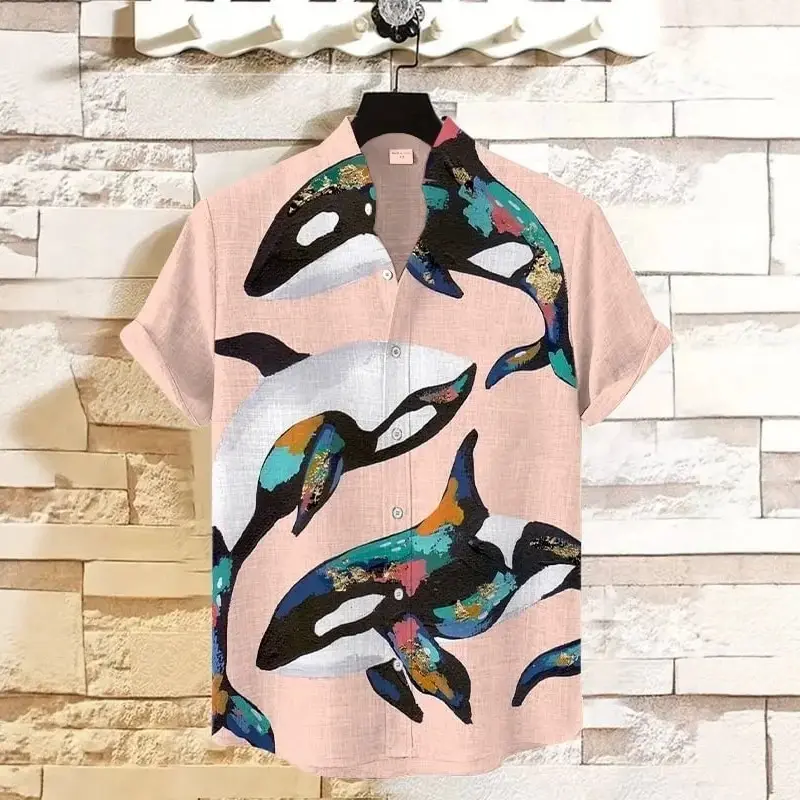 Mens Cat 3D-Printed Beach Shirt