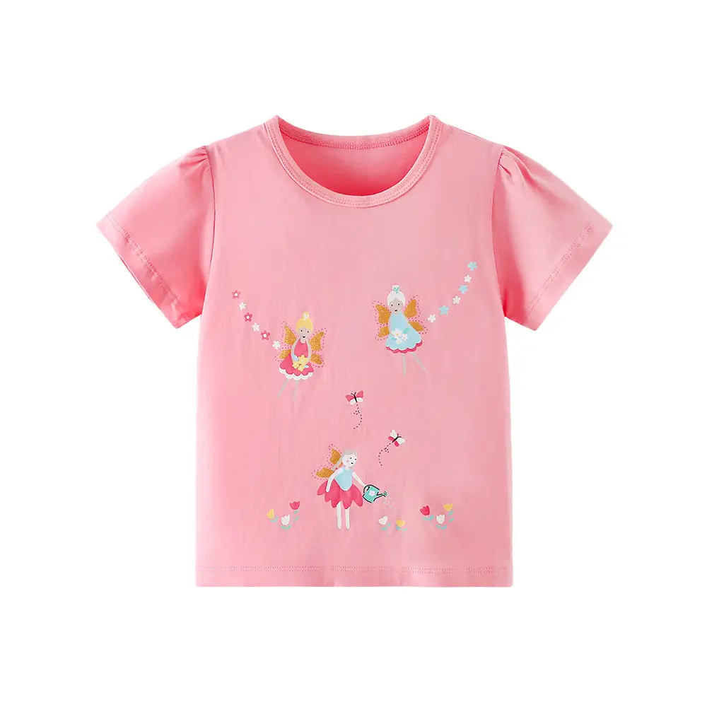 Spring Summer Girls' Short-Sleeve T-Shirts