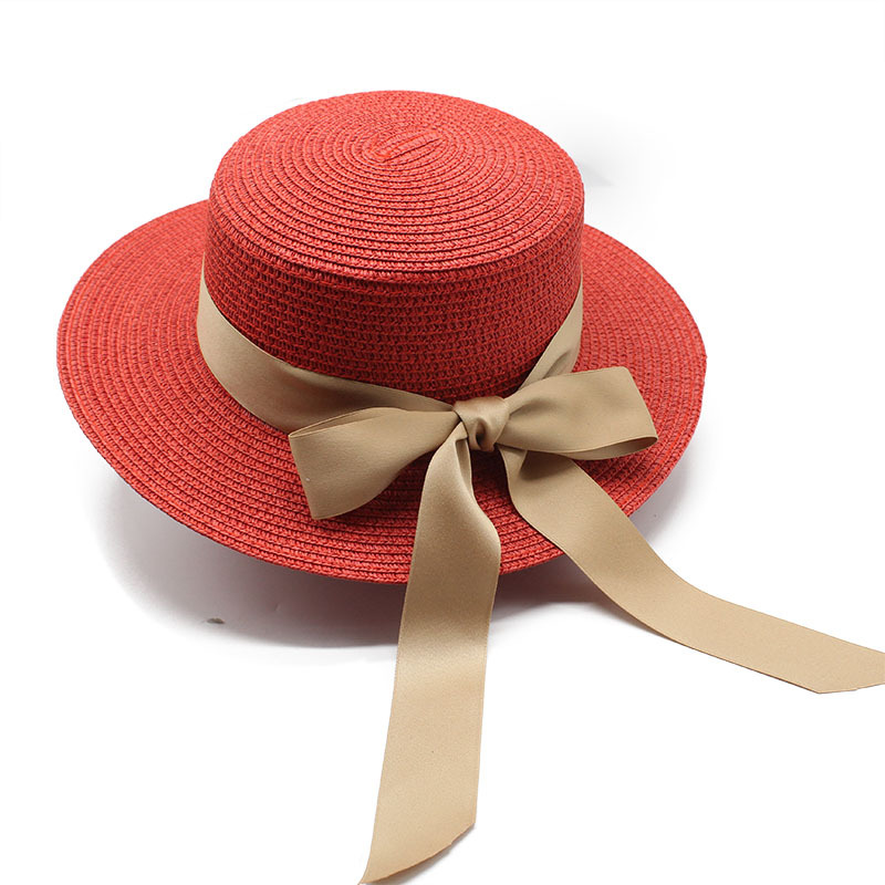 Summer Flat Brim Straw Hat Female Japanese And Korean Red - Shop at LoveMi