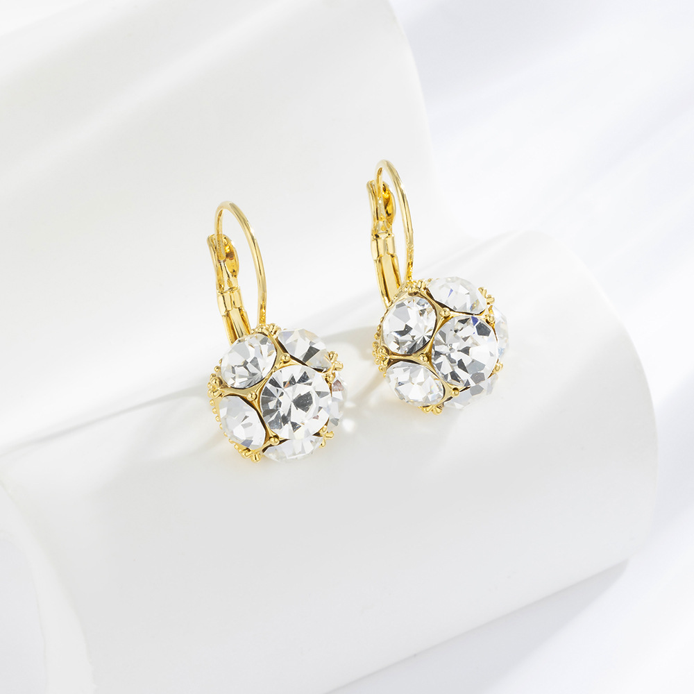 French Fashion Simple Crystal Ball Ear Clip