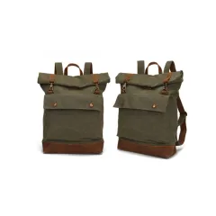 One-shoulder Roll Top Roll Cover Backpack - Green - View 1
