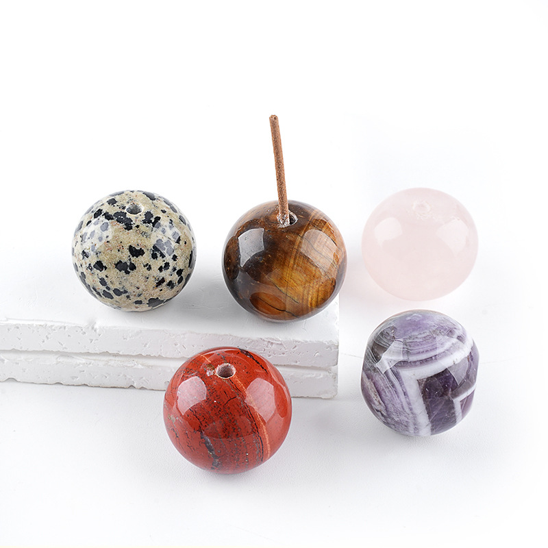 25mm Natural Crystal Incense Holder Base Desktop Ornament 2
