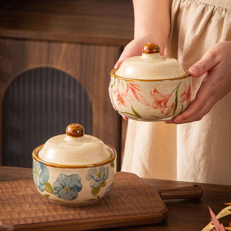 Stew Pot With Lid Soup Pot For Water-bath Cooking Small Earthenware Casserole For Home Use Soup Bowl