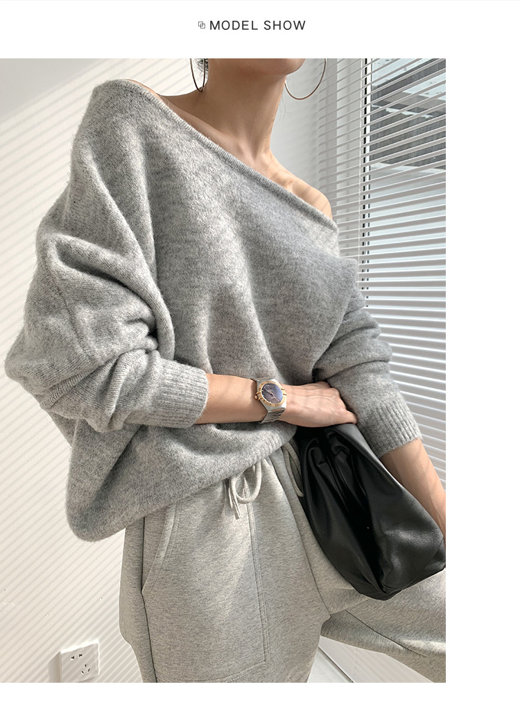 Fashionable Knitted Loose And Irregular Sweater For Women