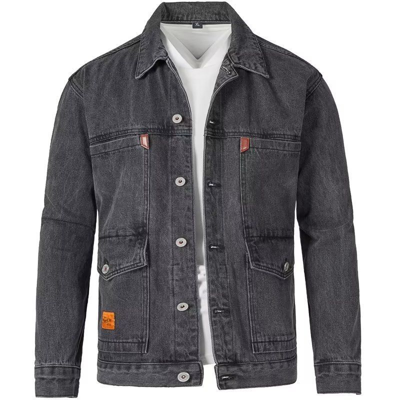 Mens Denim Jacket Korean-StyleHandsome And Slim-Fit