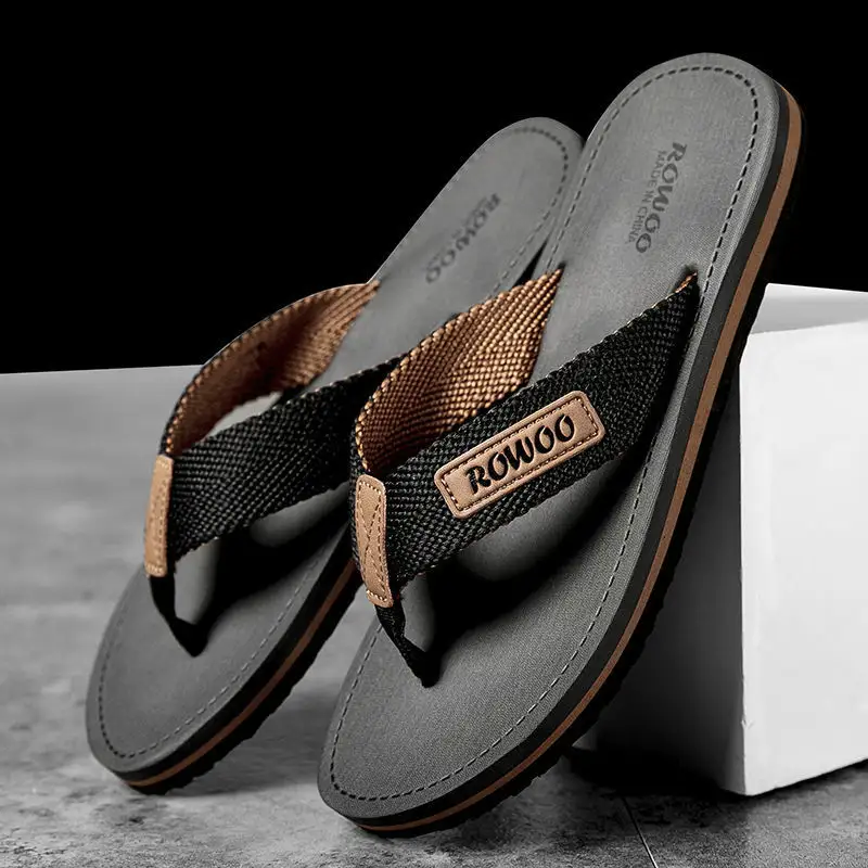 Mens Stylish Non-slip Fabric-strapped Beach Sandals