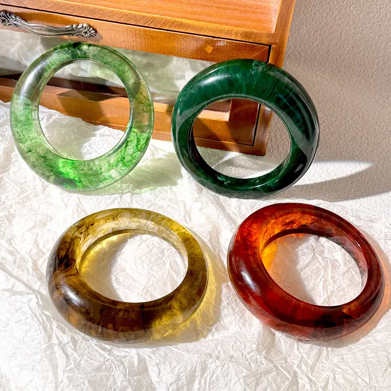 Resin Round Geometric Irregular Bracelet