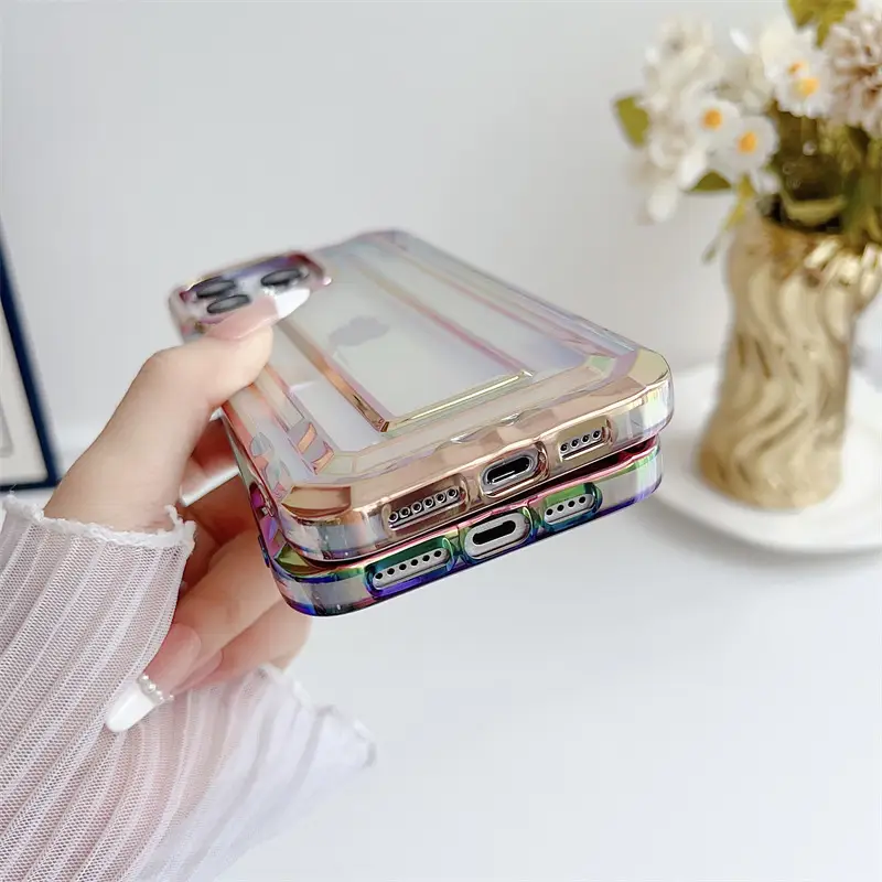 Electroplating Laser IPhone15pro Max Suitable For 14 Creative Phone Case 12 Colorful 15pro Female