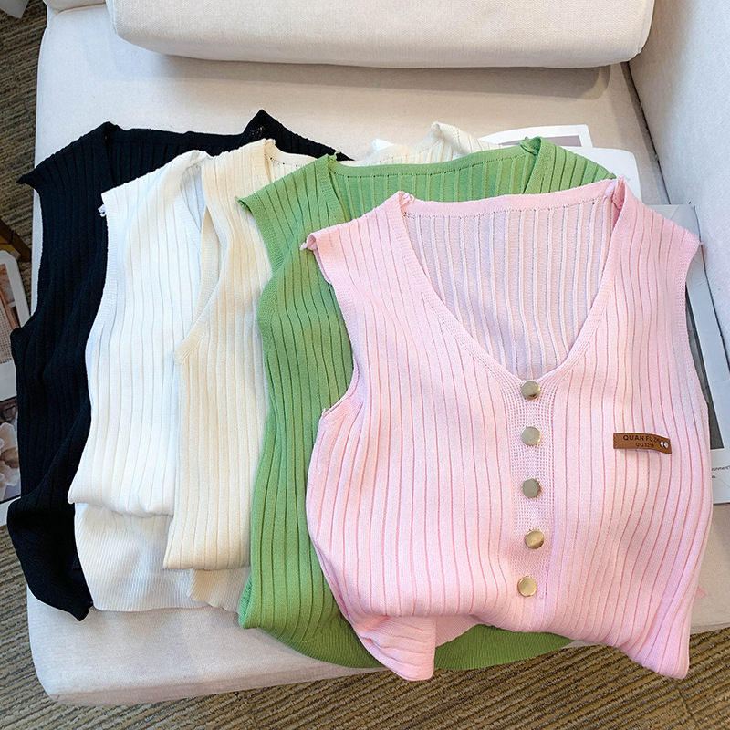 Sleeveless Vest Ice Silk Knitted Women - Image 4