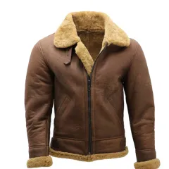 Zipper Thickening Slim-fit Winter Fleece-lined - Brown - View 1