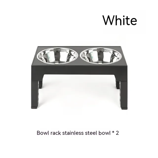 Pet Feeder Slow Feeding Bowl Lifting Dog Bowl Rack Neck Protection White - Shop at LoveMi