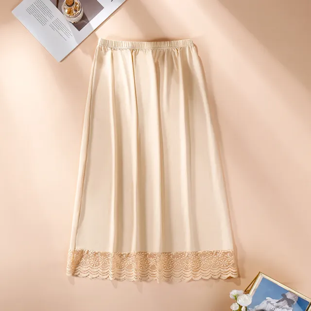 Anti exposure Lining Half length Slip Dress Long Anti penetration Hanfu Inner Wear Skin Color 70Cm Average Size - Shop at LoveMi