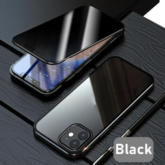 Double-sided Glass Phone Case Magnetic Metal Frame