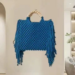 Women's Fashion Casual Weaving Crossbody Bag - Blue - View 1