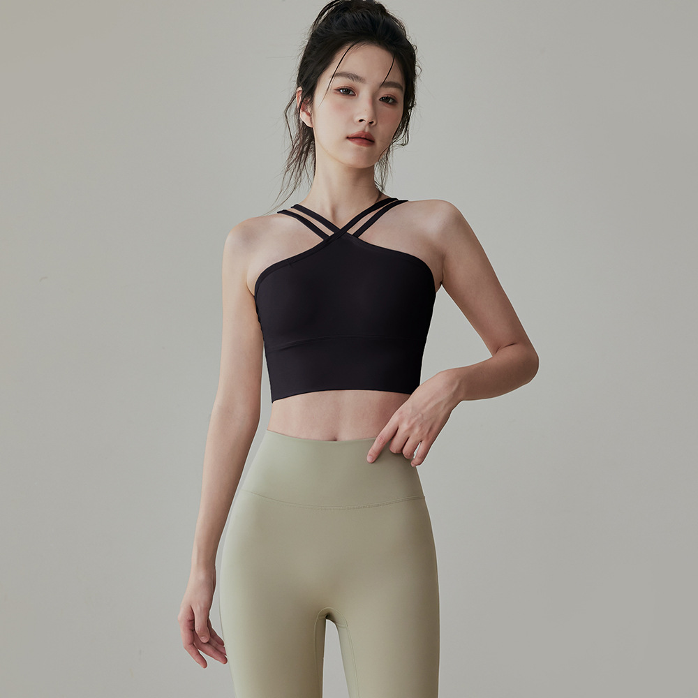 One-piece Yoga Underwear Women's Double Shoulder Strap Shockproof Sports Vest