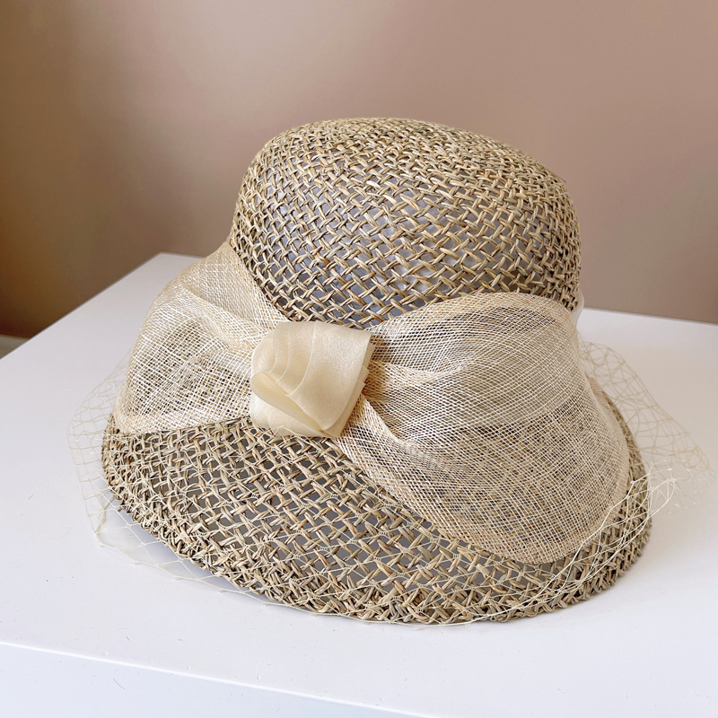 Cambric Big Bowknot Bucket Hat