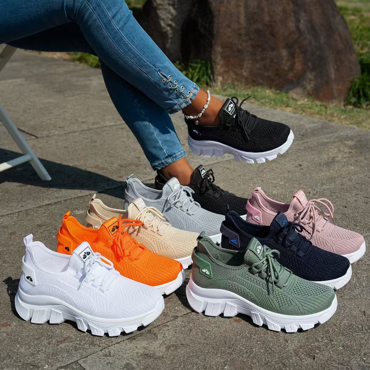 Fashionable Womens Shoes Lightweight Breathable Dad Sneakers And Casual Footwear