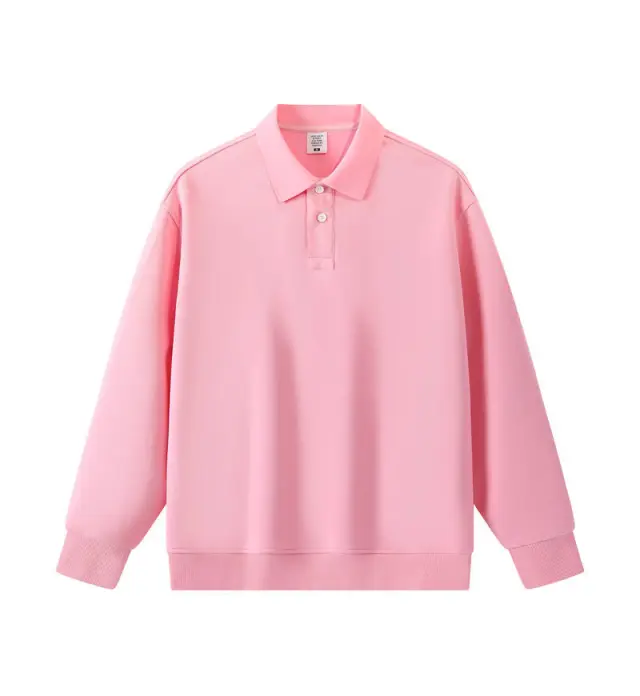 Loose Solid Color Couple Lapel Long Sleeve Mlb Pink - Shop at LoveMi