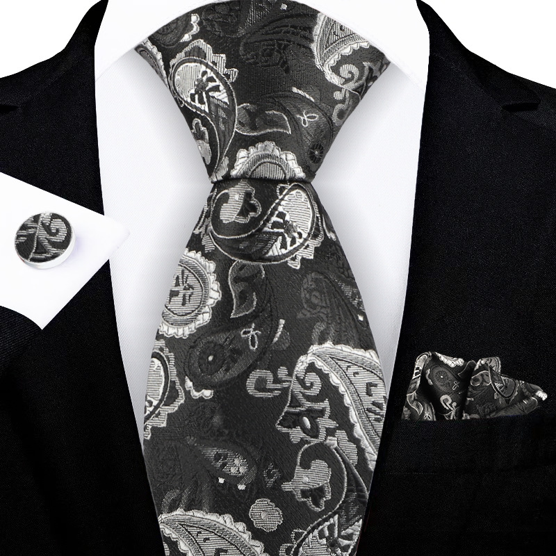 Jacquard-embroidered Cashew Flower Tie