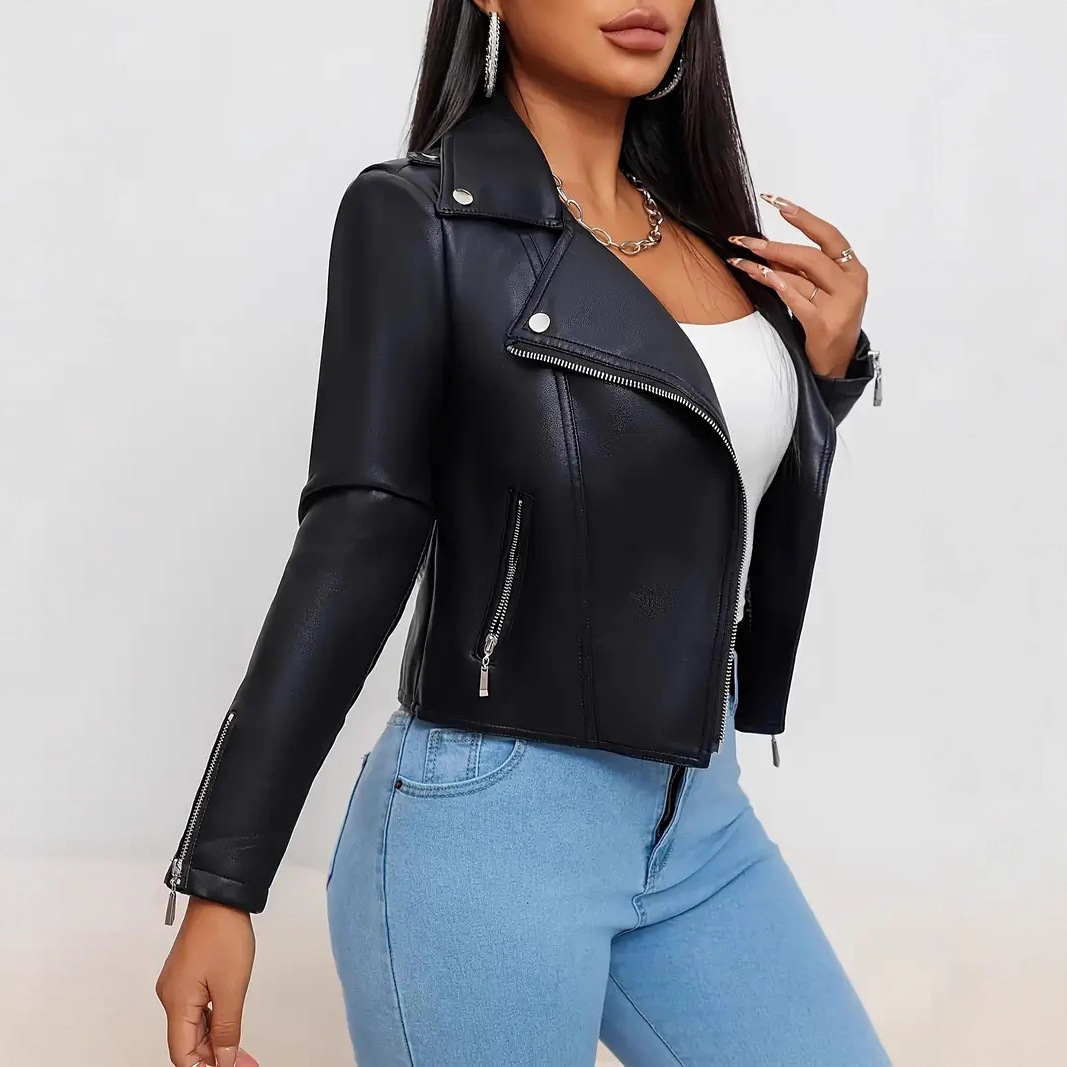 Rare High-end Black Leather Jacket