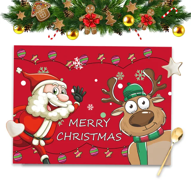 Christmas Decoration Cartoon Antifouling Insulation Placemat Old Elk Placemat - Shop at LoveMi