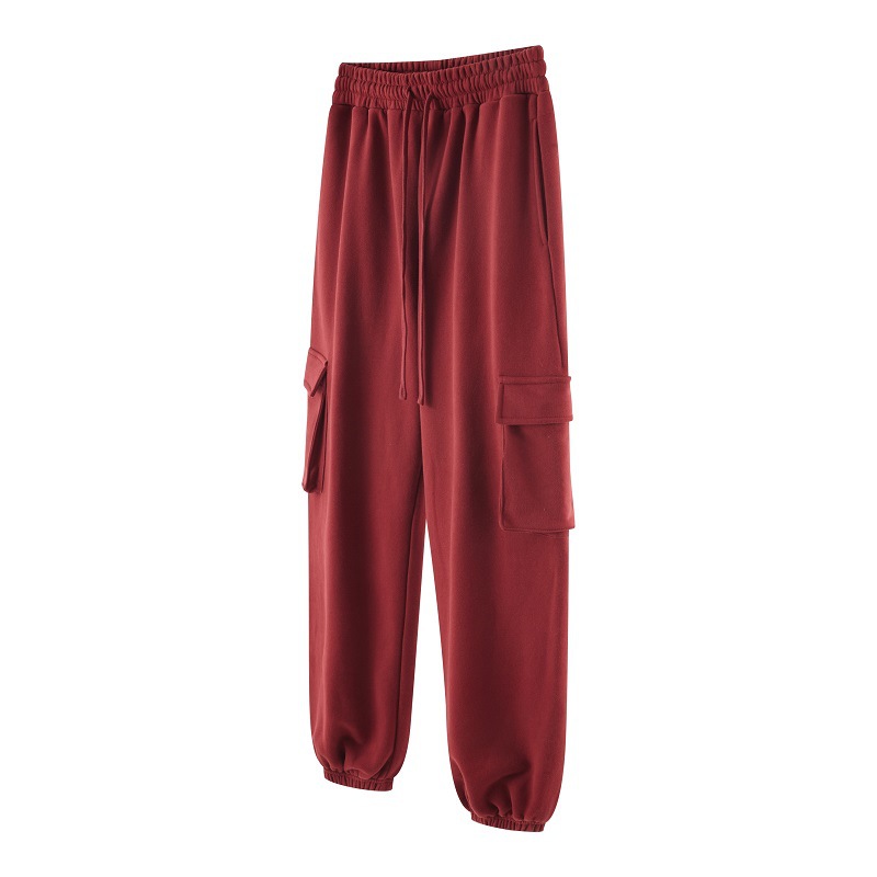 Loose Velvet Sweatpants Casual Drawstring Trousers