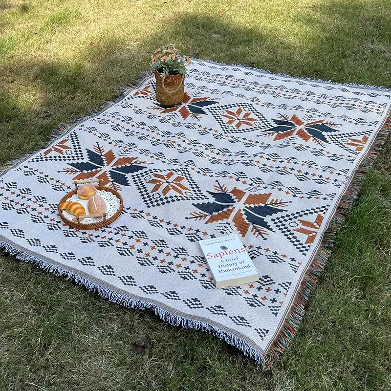 Bohemian Knitted Chenille American Outdoor Camping Rugs