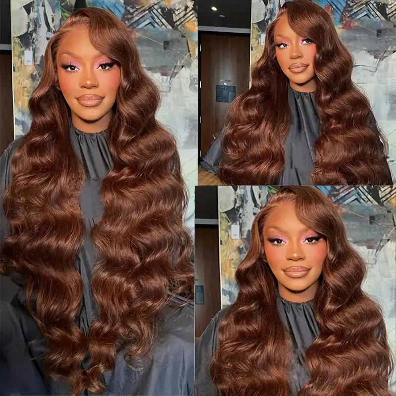 Hot-selling Fashionable Brown Large-wave Wig