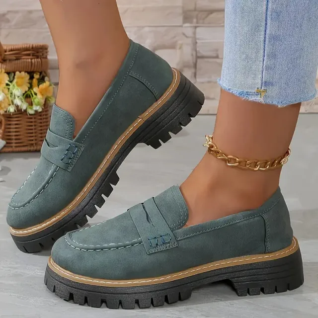 Fashion Flat Shoes Casual Matte British Style Women's Shoes Green - Shop at LoveMi