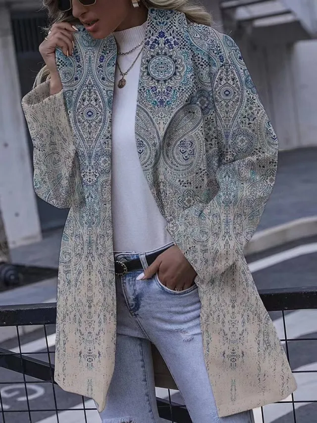 Autumn And Winter New Women's 3D Printed Ethnic Style Long Sleeve Top G76Z427 - Shop at LoveMi