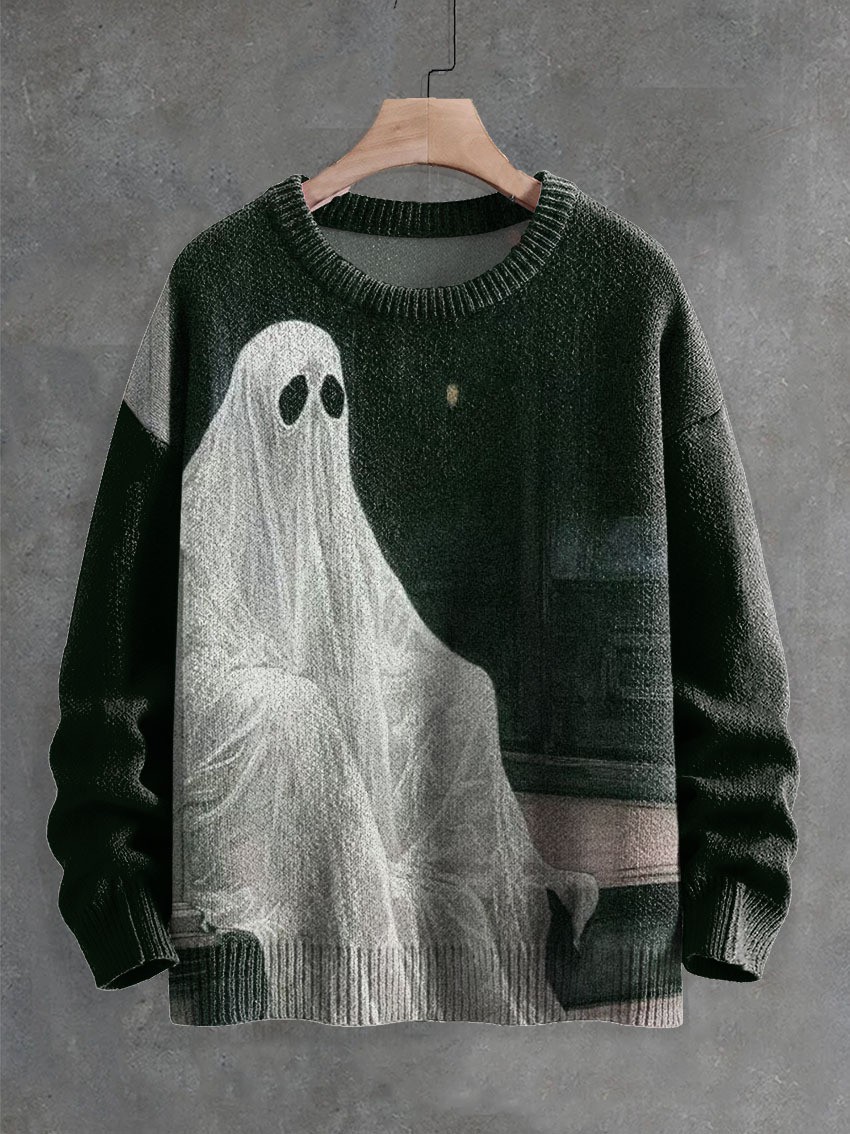 Suéter estampado de terror con patrón de fantasmas - Imagen 7 de 17