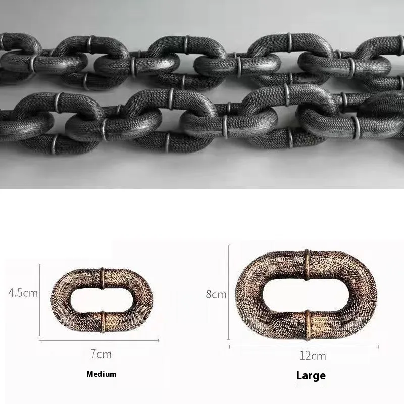 Internet Celebrity Same Style Dog Leash Simulation Rough Spoof Big Shot Video Special Props Walking Hand Holding Rope - Ancient Silver 1.5 M