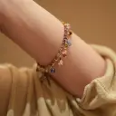 Mini Pearl Colorful Stone And Crystal Bead Necklace And Bracelet For Women view 6