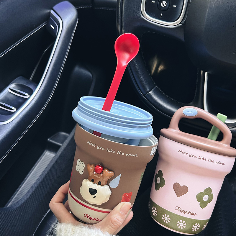 New Ceramic-lined Thermos Mug Stylish And Perfect For Girls